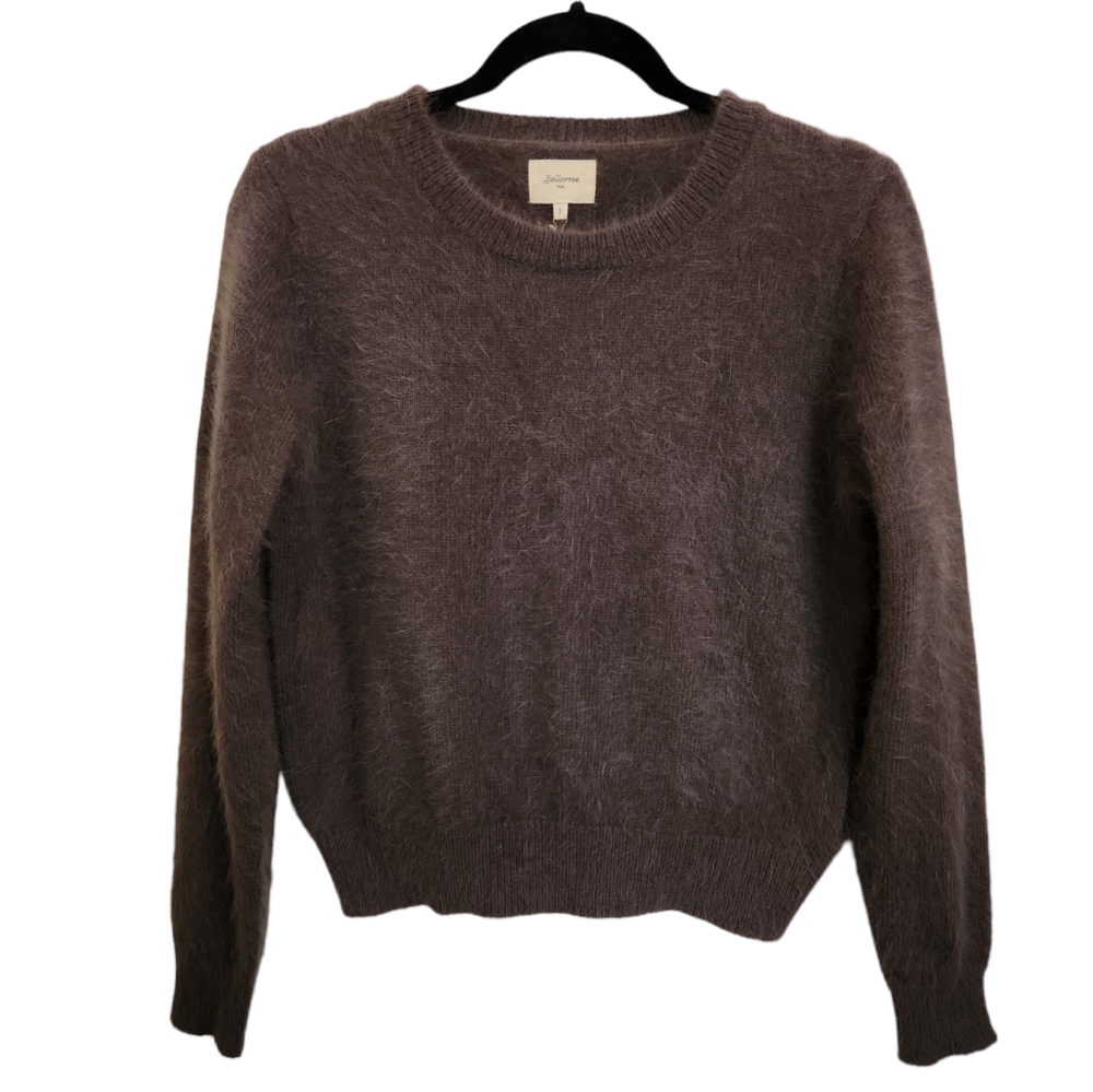 NWT Bellerose Fuzzy Angora Crewneck Knit Mauve Sweater Size 1 / Small